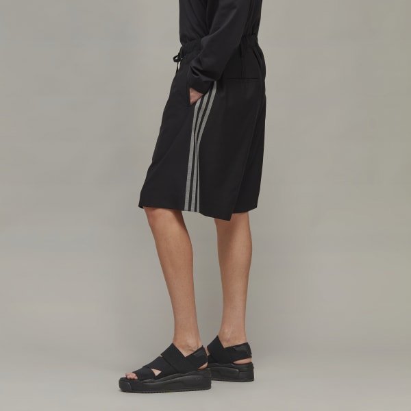 cerná Šortky Y-3 3-Stripes Refined Wool Tailored