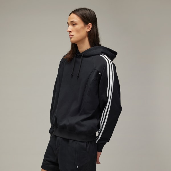 Noir Sweat-shirt à capuche lignes de coutures Y-3