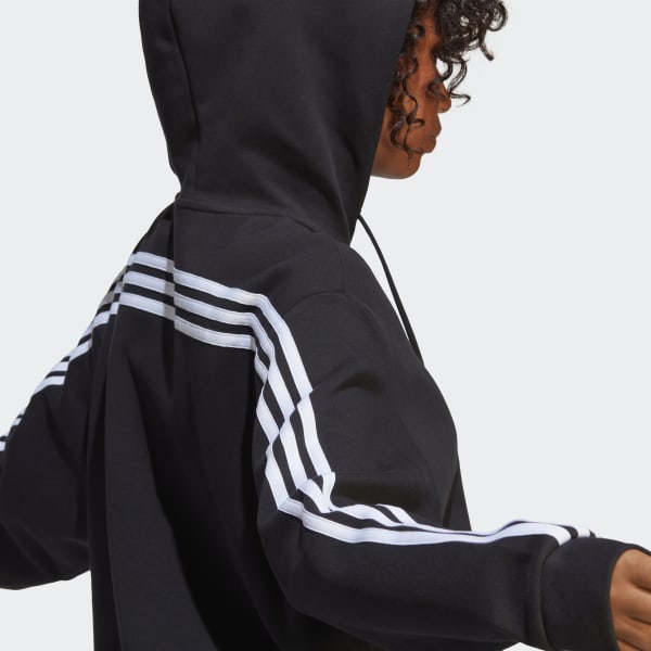 Svart Future Icons 3-Stripes Full-Zip Hoodie