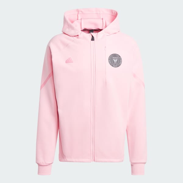 adidas SUDADERA CON CAPUCHA INTER MIAMI CF TRAVEL PARA HOMBRE ROSA