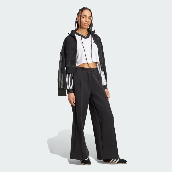blanc Crop top manches longues jacquard Football Adicolor
