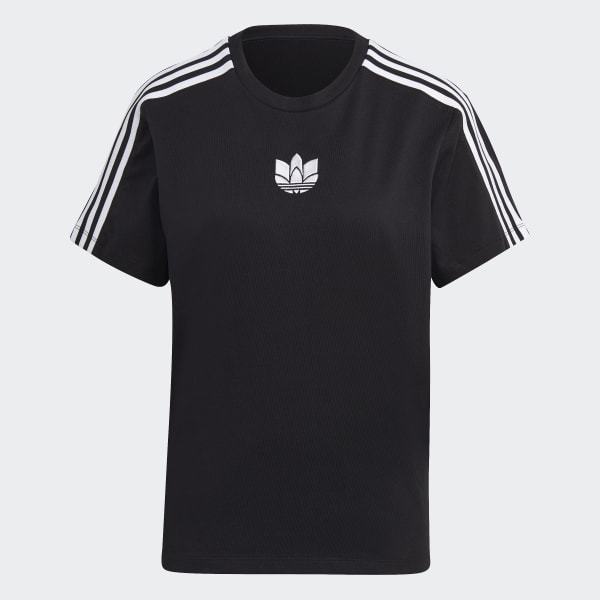 Negro Camiseta Adicolor Trifolio 3D Holgada