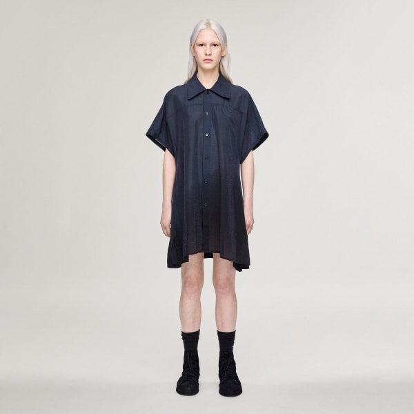 Siyah Y-3 DIP DYE UTILITY KISA KOLLU GÖMLEK