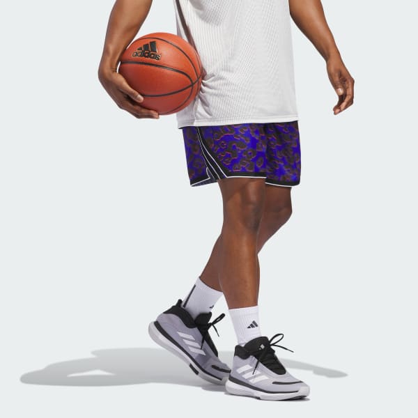 adidas Crazy Lite Cheetah Allover Print Shorts - Blue | Free