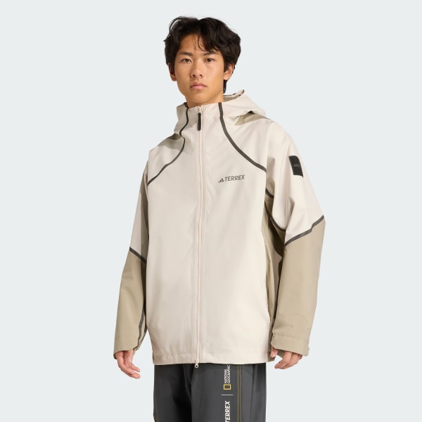 สีเบจ เสื้อกันฝน Nat Geo CLIMAPROOF