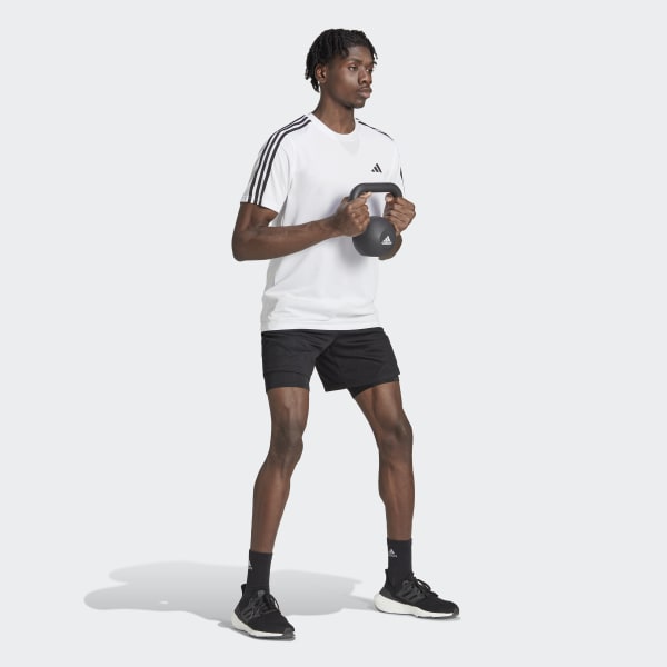 White Train Essentials 3-Stripes Training Tee