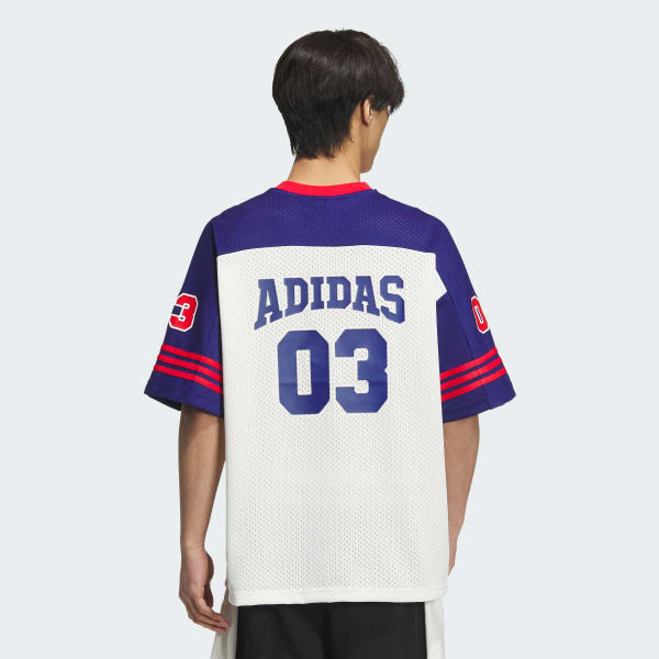 Blue 레트로 스트리트 바스켓볼 반팔 티 (젠더 뉴트럴)