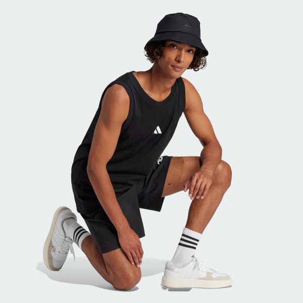 Black Essentials Small Logo Tank Top