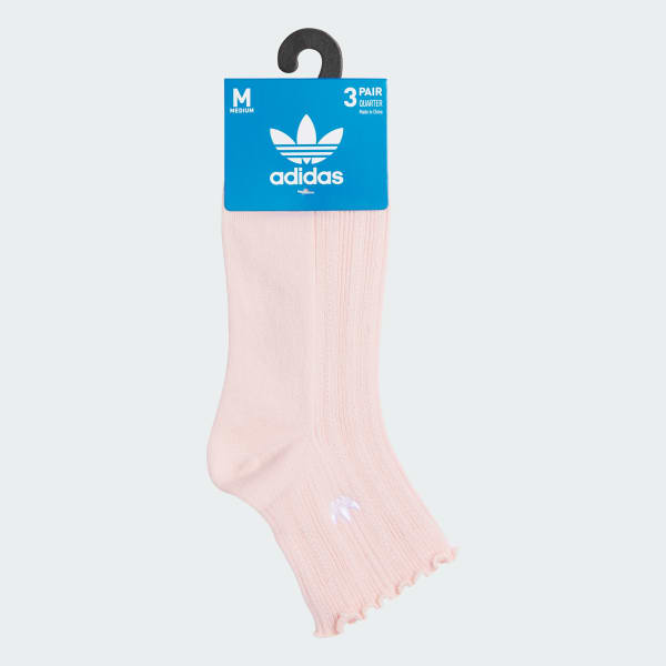 Pink Unisex Originals Ruffle 3-Pack Quarter

