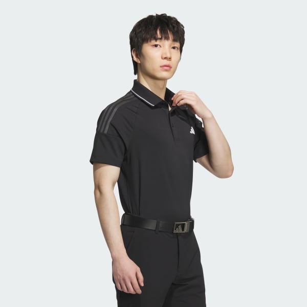 Đen Áo Polo Golf 3 Sọc AEROREADY