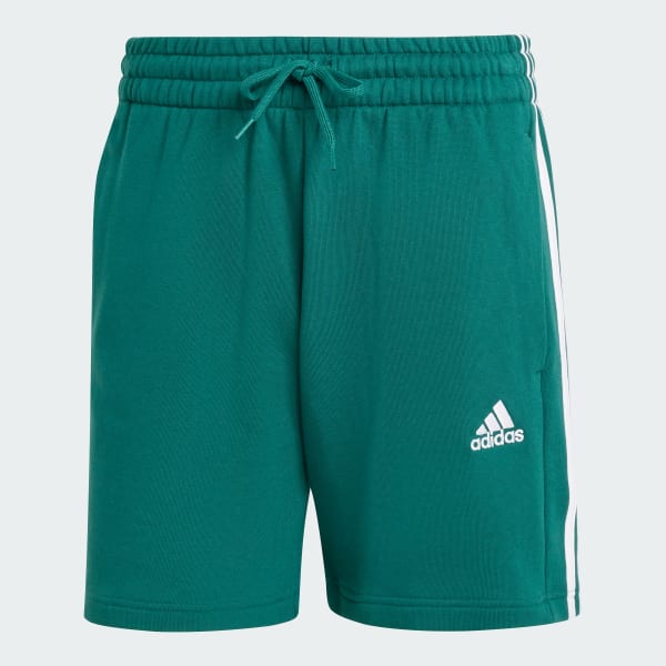 adidas Essentials French Terry 3-Stripes Shorts - Green | adidas UK