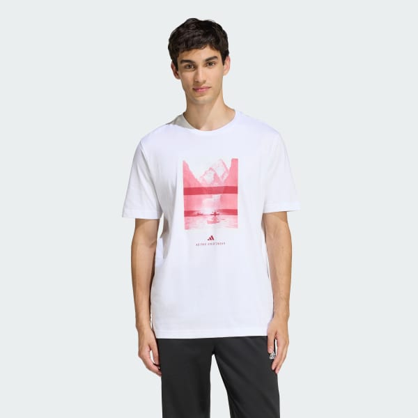 White OUTDOOR KAYAKING GRAPHIC T-SHIRT