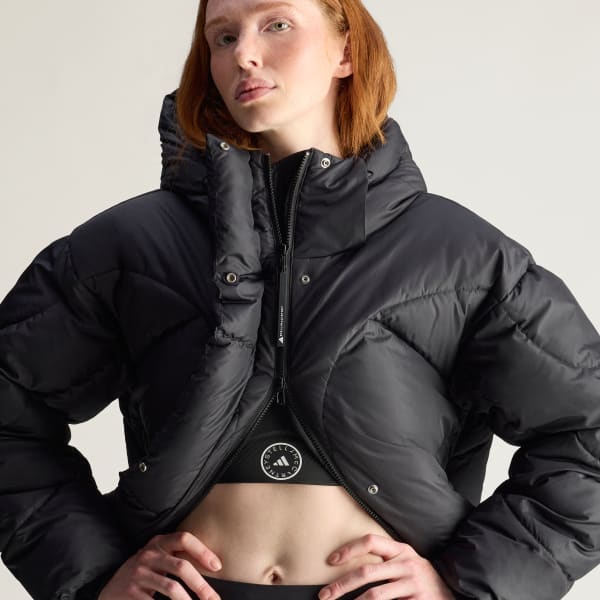 Adidas By Stella McCartney Mid Length Padded Winter Jacket - Black