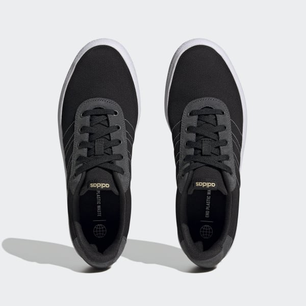 Schwarz Vulc Raid3r Lifestyle Skateboarding 3-Streifen Schuh