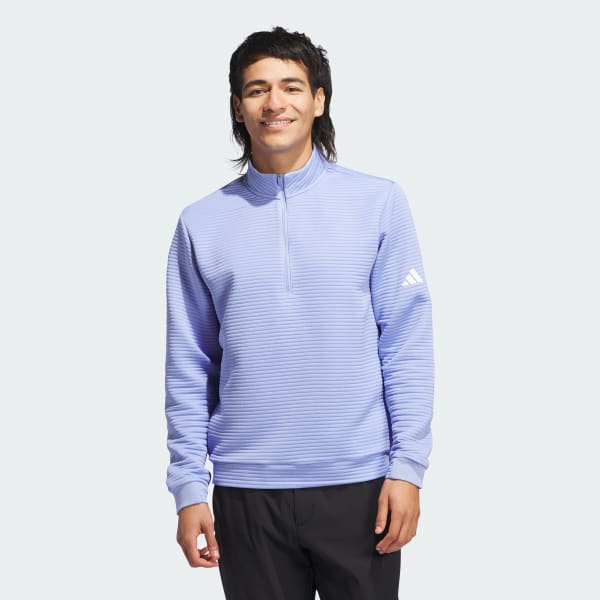 adidas Ultimate365 DWR Textured Quarter Zip Pullover Blue Free Shipping with adiClub adidas US