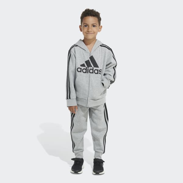 adidas Essential Fleece Hooded Jacket Set - Multi | Kids' Lifestyle ...