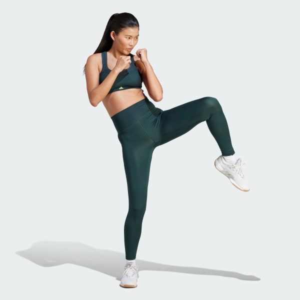 adidas Women's Plus Size Dark Green Aeroknit Training Bra