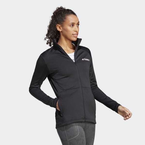 Negro Chaqueta Terrex Multi Cierre Frontal Felpa