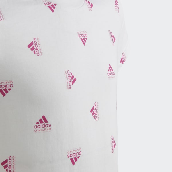 Hvit Brand Love Print Cotton T-skjorte