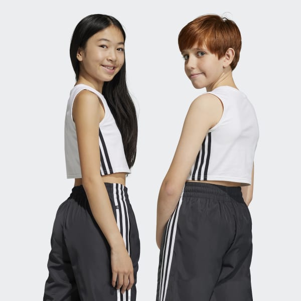 Shop adidas Plain Cotton Logo Cropped Tops Tanks & Camisoles by MEME95