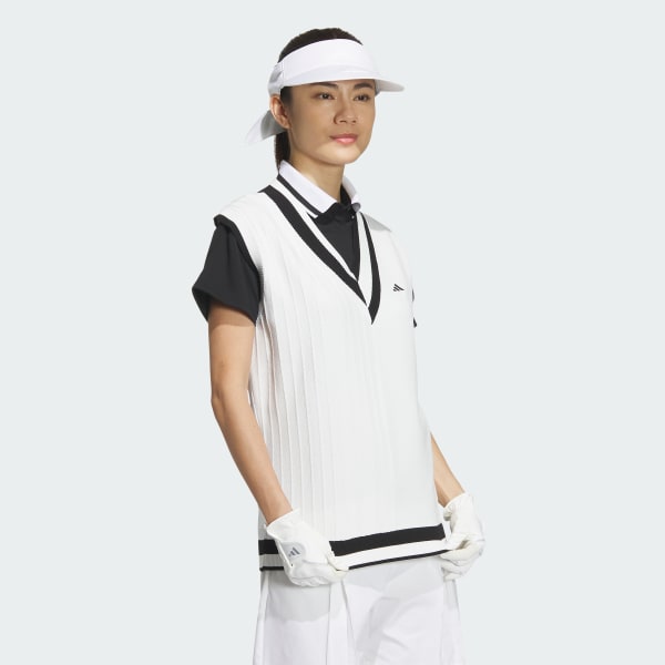 White Loose Fit Knit Vest