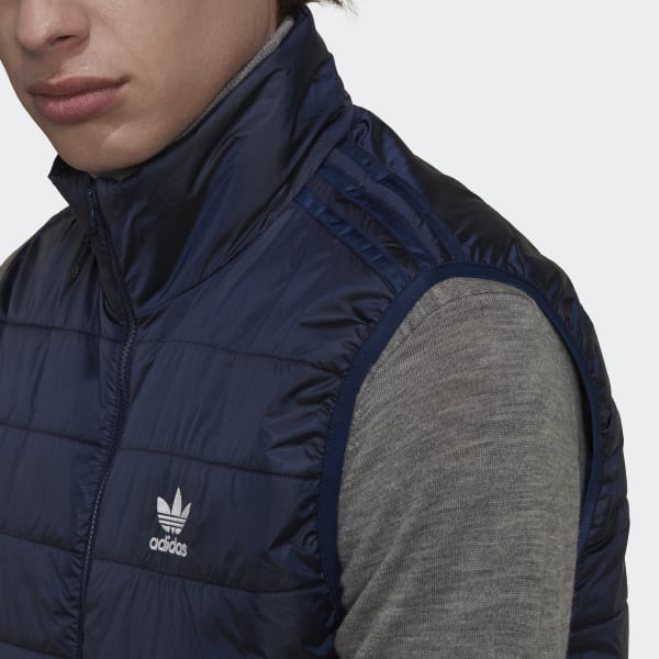 Niebieski Padded Stand Collar Puffer Vest DE551