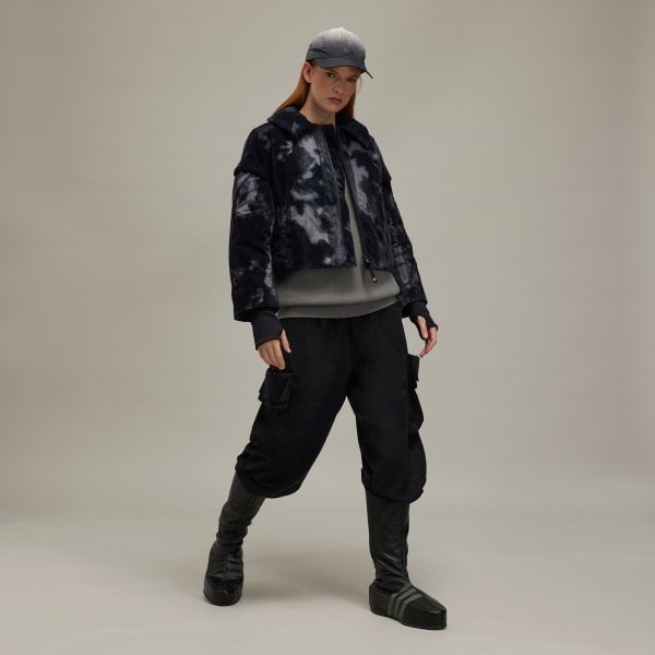 Black Y-3 Allover Print Padded Jacket