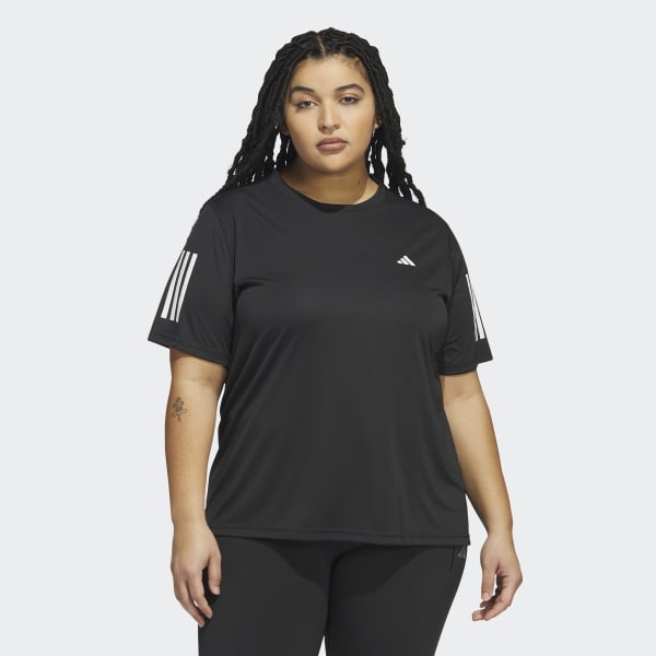 adidas Own the Run Tee (Plus Size) - Black