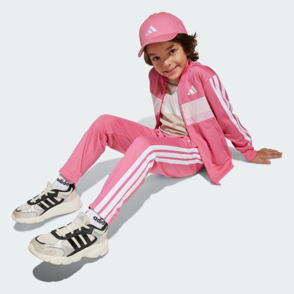 Ροζ Seasonal Essentials Tiberio 3-Stripes Tricot Track Suit Kids