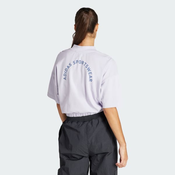 Sportswear Resort Graphic Crop Half Zip Tee
