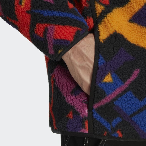 Multicolour Wander Hour Full-Zip Printed Fleece Jacket EKL13