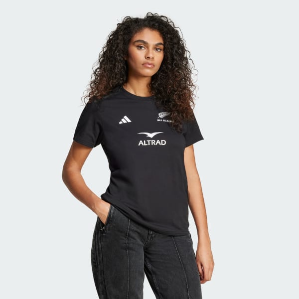 Black All Blacks Rugby Cotton Tee