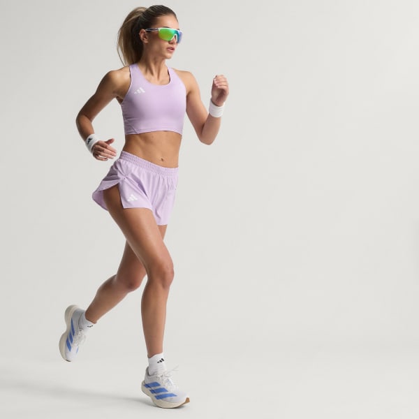 สีม่วง กางเกงวิ่งขาสั้นผ่าข้าง Adizero Essentials