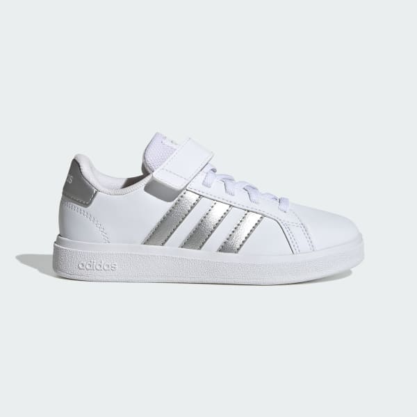 Blanco Tenis adidas Grand Court Court Cordones Elásticos y Tira Regulable