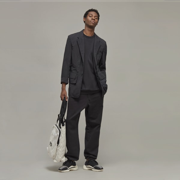 Black Y-3 Organic Cotton Terry Straight Pants