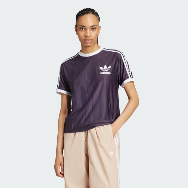 Purple Adicolor 3-Stripes Pinstripe Tee