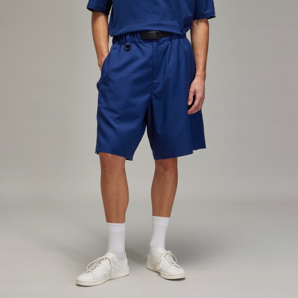 Blue Y-3 Sport Uniform 3-Stripes Shorts