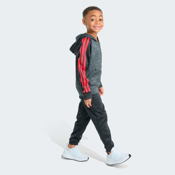 Black 2-Piece Long Sleeve Poly Fleece Jacket & Jogger Set
