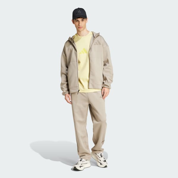 adidas Z.N.E. Full-Zip Hooded Track Jacket - Beige | Free