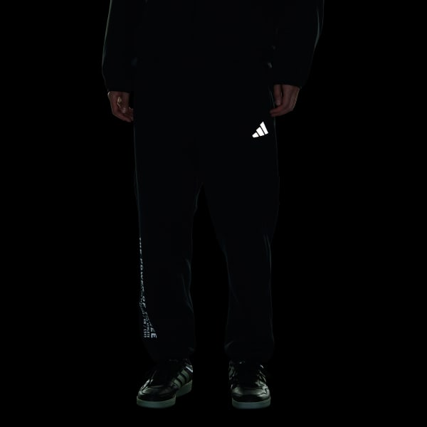 ブラック アディダスアダプテーション レギュラーフィット アンクル丈 オープンヘムパンツ