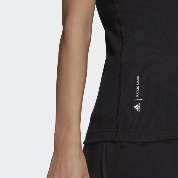 Black adidas x Karlie Kloss Ribbed Tank Top TJ461
