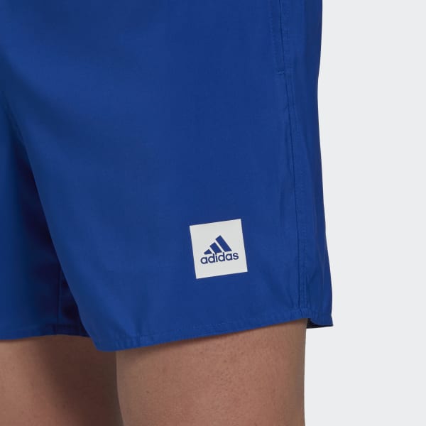 Azul Shorts de Natación Cortos de Color Sólido LBS88