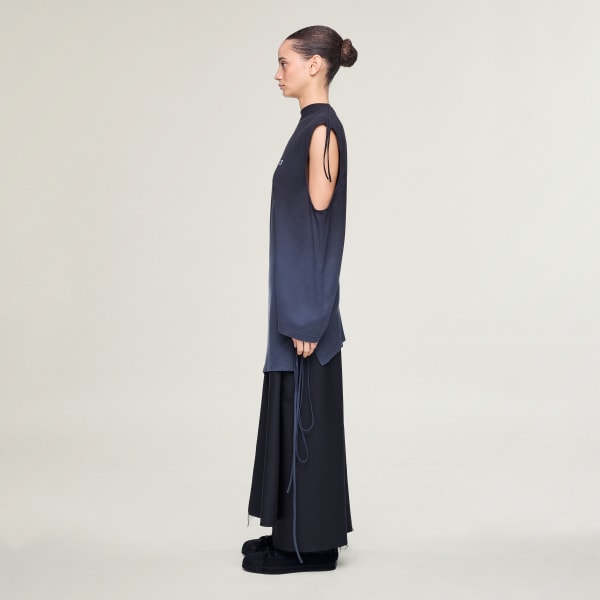 Siyah Y-3 DIP DYE BÜZGÜLÜ DRAPE TİŞÖRT