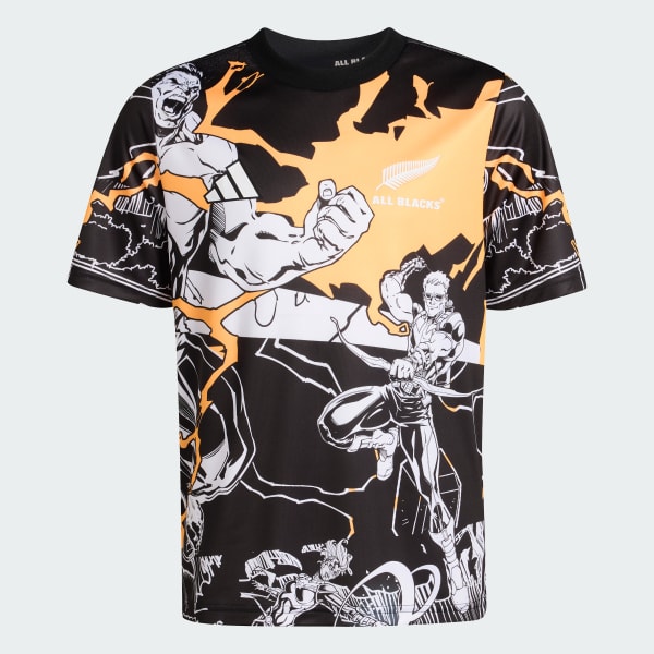 Preto Camisola de Running Capitães da Marvel dos All Blacks - Criança