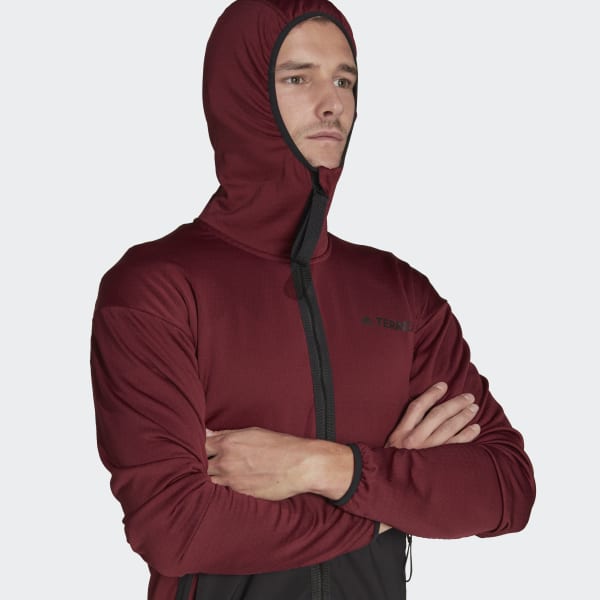 Bordeaux Terrex Tech Fleece Lite Hiking Capuchonjack