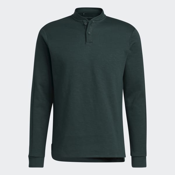 Green Go-To Long Sleeve Henley Polo Shirt SU655