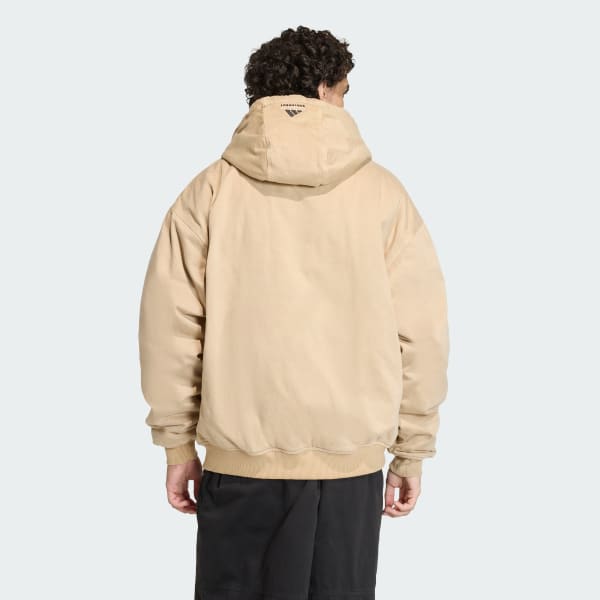 Beige POLERA CON CAPUCHA adidas EQUIPMENT DRILL ACOLCHADA