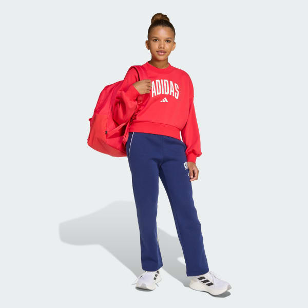 Rojo Sudadera Seasonal Essentials Collegiate Typography de Cuello Redondo para Niños