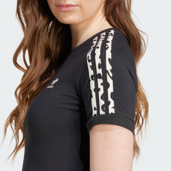 adidas Leopard 3 Stripes Tee Black Free Shipping with adiClub adidas US
