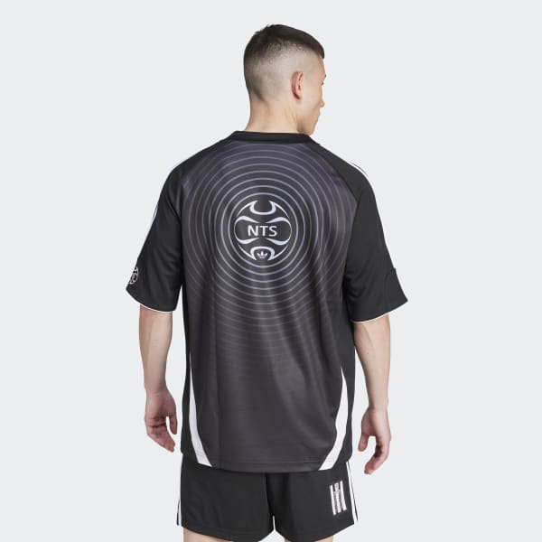 Lアディダスadidasブラック黒総柄トラックジャケットジャージXFLSSTT アディダス ジャージ トラックジャケット ブラックXL ロゴ刺繍85